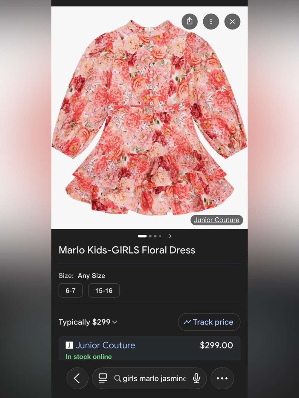 Girls Marlo closing scene dress 7-8 - Picture 10 of 13